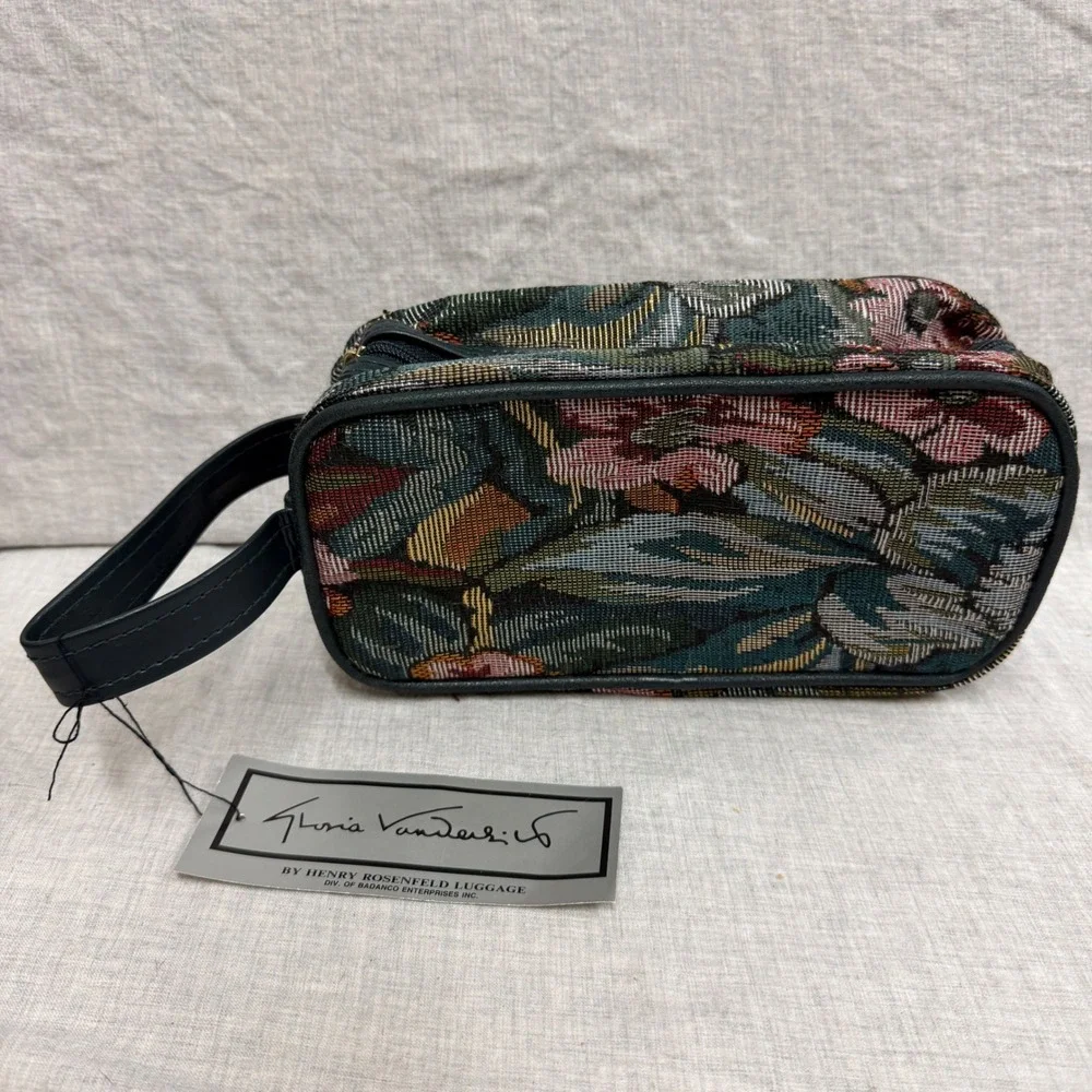 Gloria Vanderbilt Floral Tapestry Cosmetic Bag Toiletry Case GV68010-6 Vintage